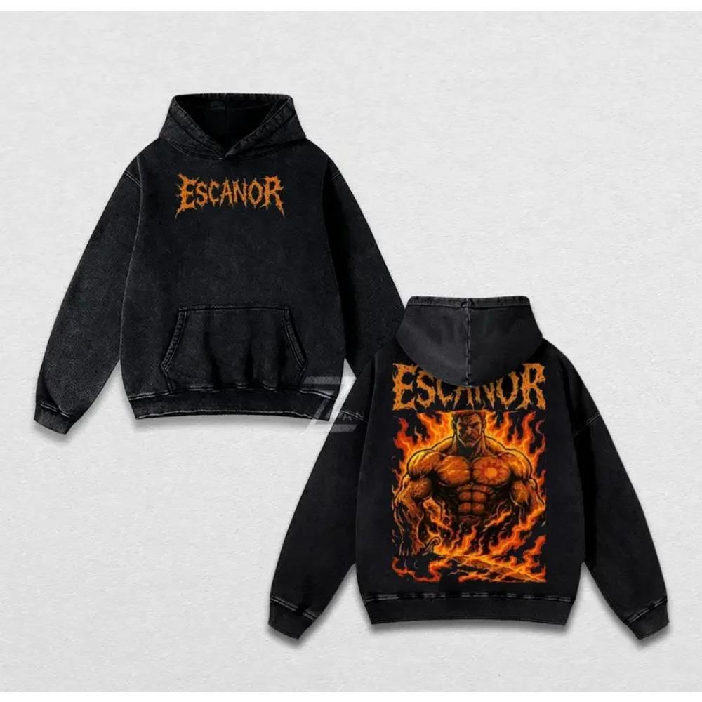 Escanor Graphic Hooded The Seven Deadly Sins Anime Streetwear Men Oversized Hoodies Washed Cotton Pullover Harajuku Sweatshirt