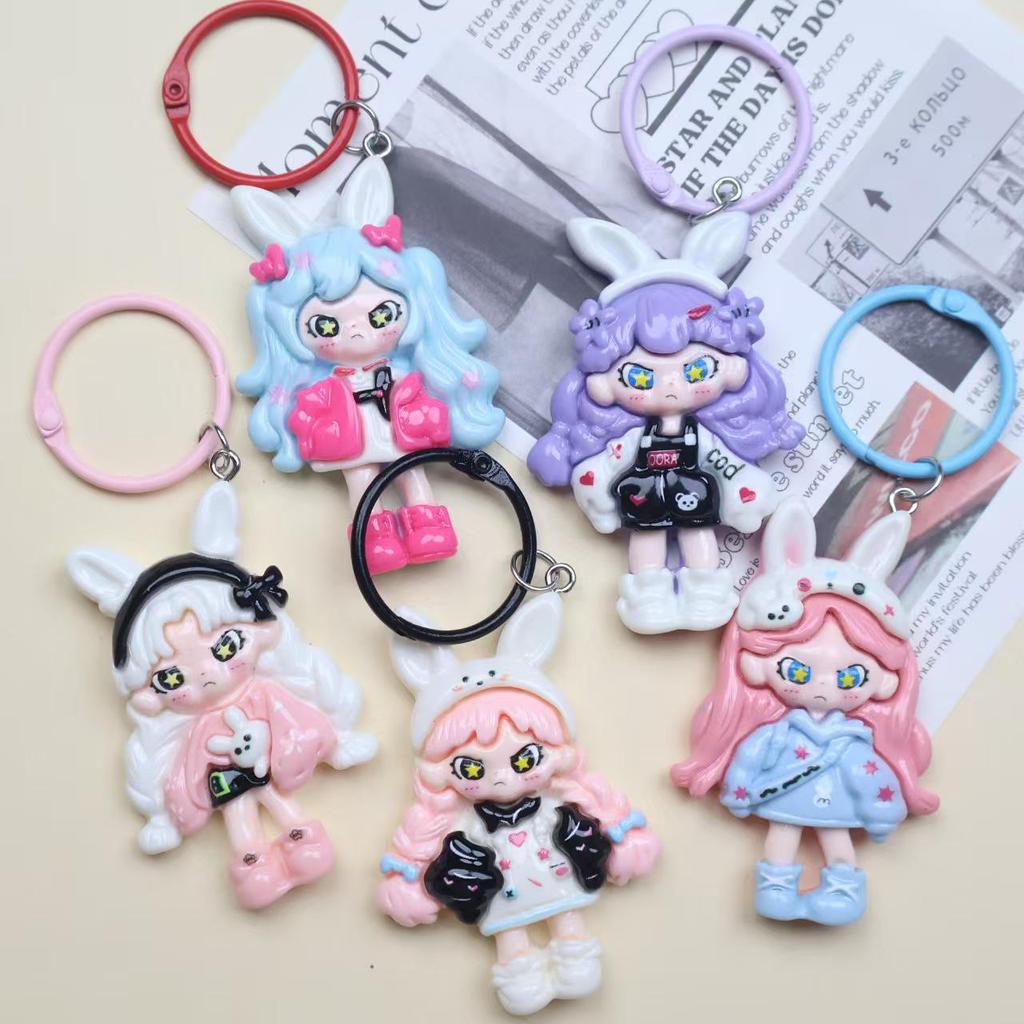 Dora Cartoon Dress-up Keychain Pendant - Backpack Charm Accessory for Couples and Best Friends