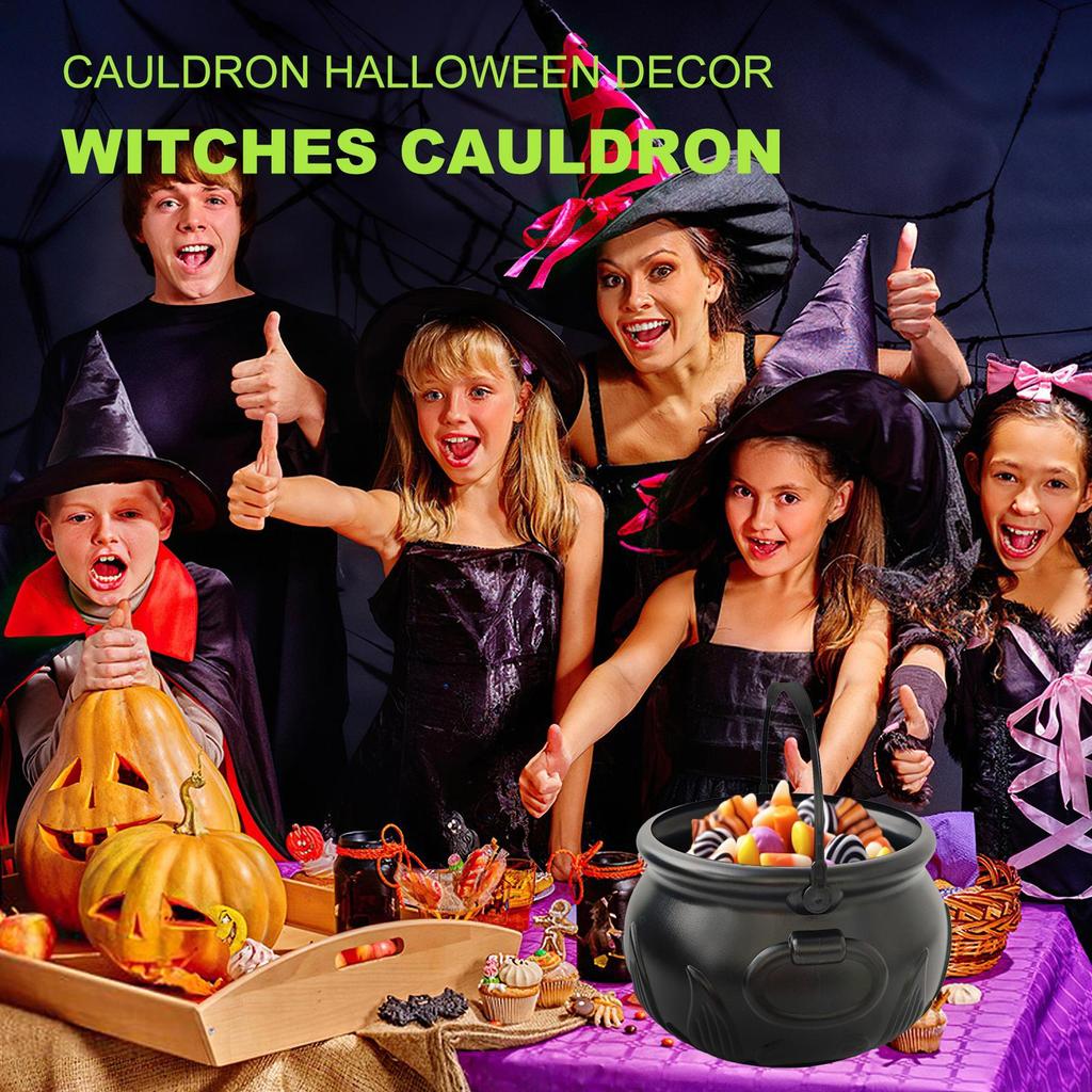 Cauldron Halloween Decor Decorative Candy Bowl Halloween Candy Container For Serving Kitchen Cooking Home Table Party Decoration