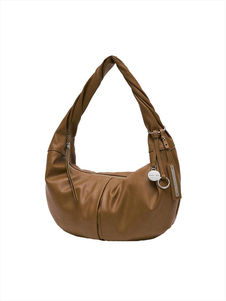 [Matinkim] TWIST HANDLE SMALL HOBO BAG IN BROWN