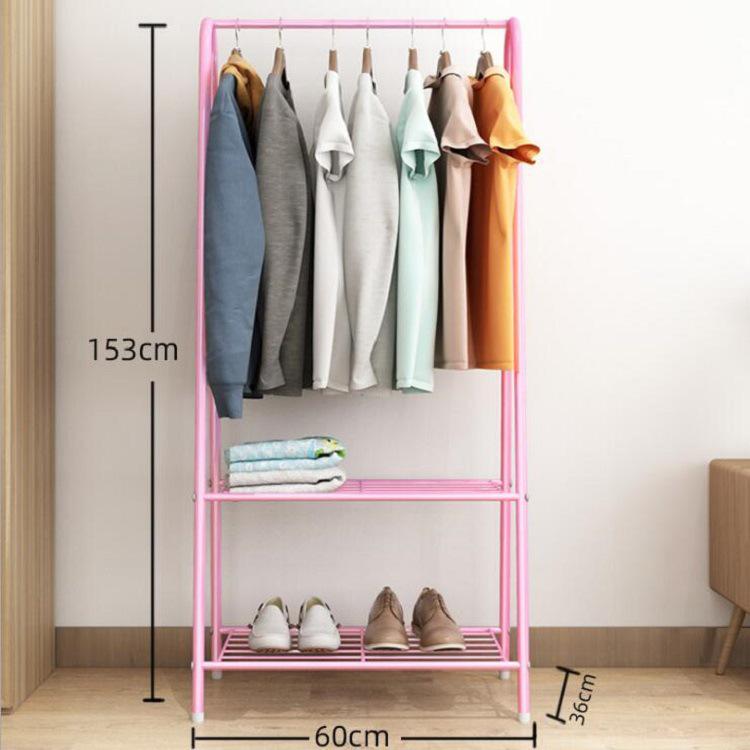 Sleek Wrought Iron Clothes Rack: Minimalist Floor-Standing Design for Easy Assembly