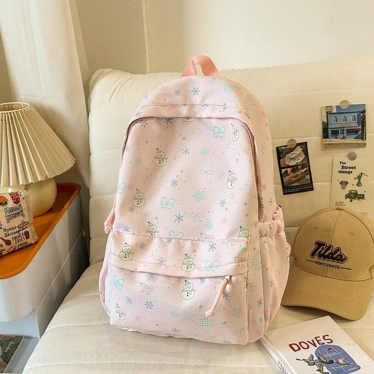 2026 New Ins Style Fresh Girl Backpack Nyl Material Waterproof Travel School Bag for Middle School Girls Cute Floral Print