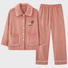"Chunbaifen Women's Thick Coral Fleece Pajamas - Autumn/Winter Large Size Flannel Sleepwear for Middle-Aged and Elderly"