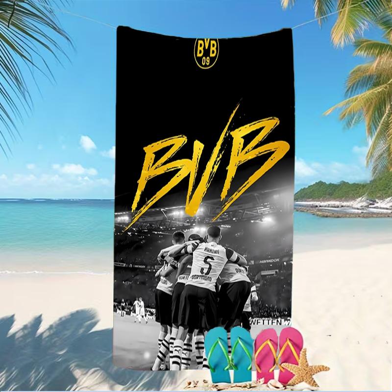 Beach Towel with Borussia Dortmund Pattern - soft,absorbent,machine washable Lightweight&Modern,swimming,Travel Essentials