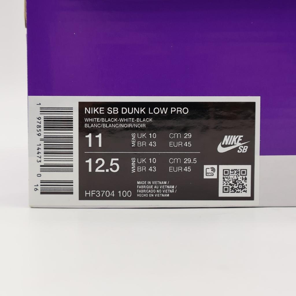 HF3704-100 Nike SB Dunk Low Pro White Black (Men's)