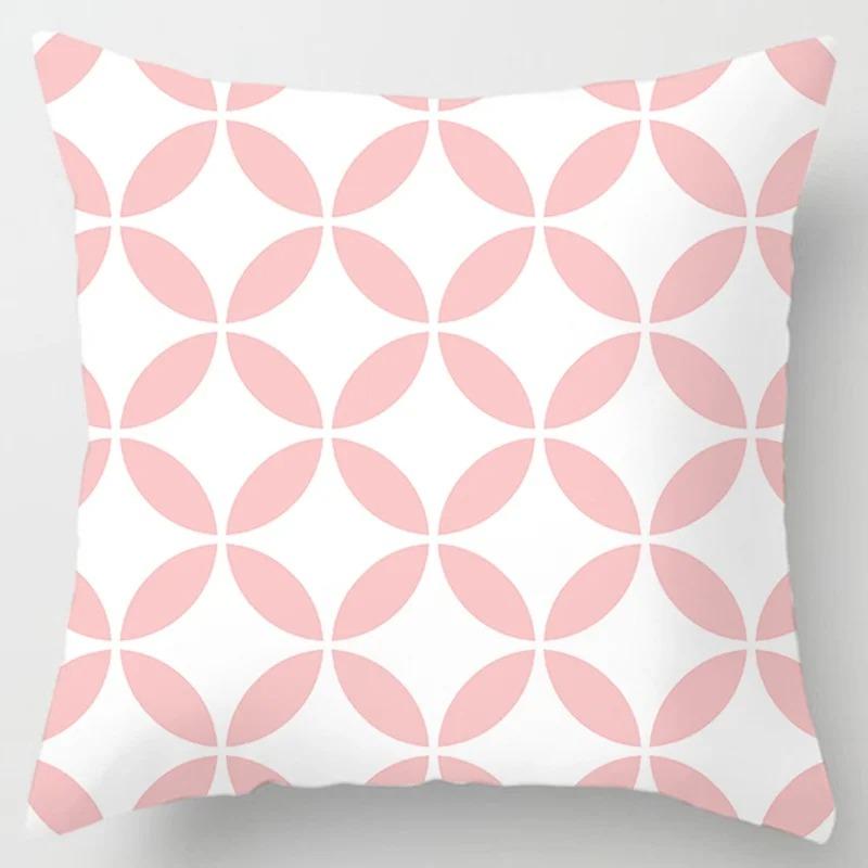 Pink Print Decorative Pillowcase Living Room Office Ornaments Home Pillowcase