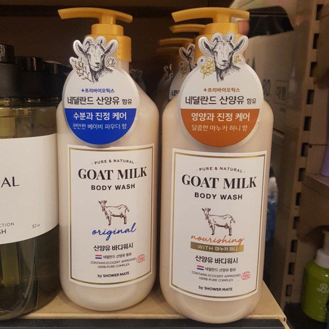 Shower Mate Goat Milk Body Wash Manuka Honey + Original 800ml 2 Packs One thing