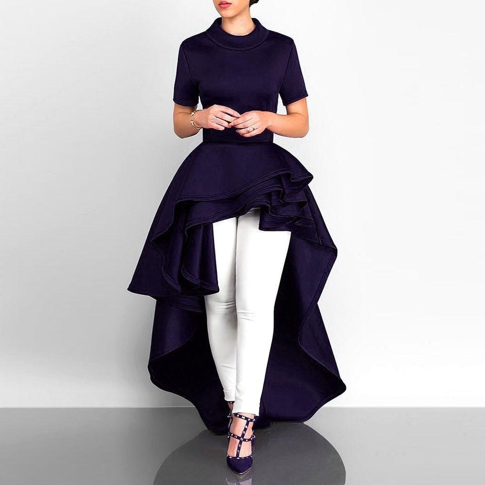 high low peplum dress plus size