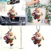 Themed Christmas Running Santa Claus Pattern Acrylic Pendant For Holiday Decor