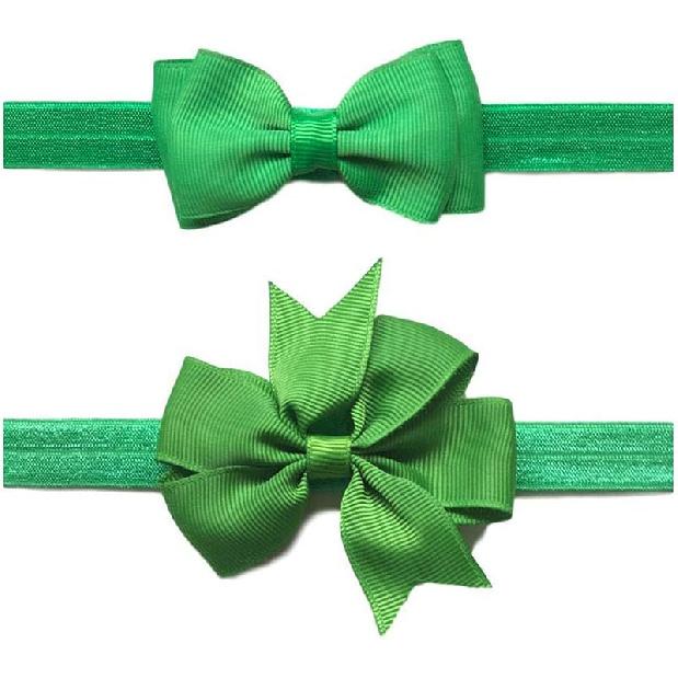 2pc/Set Baby Girls Grosgrain Ribbon Hairband Set Ribbon Bows Hair Tie Headband JB10