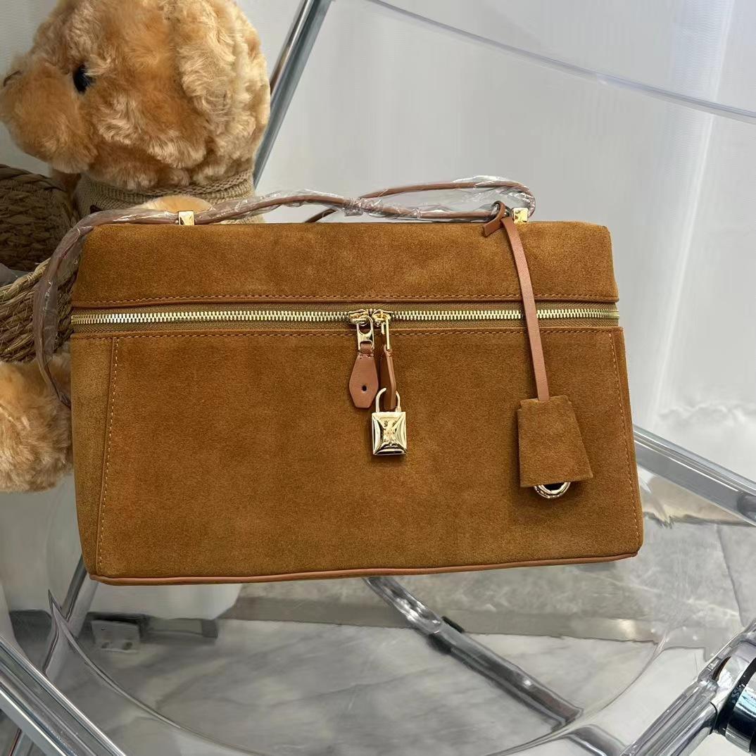 

Новая LP27 Новая высококачественная кожаная сумка через плечо Ретро сумка для ланч-бокса Большая вместимость Ручная сумка через плечо 27x10x16cm коричневый