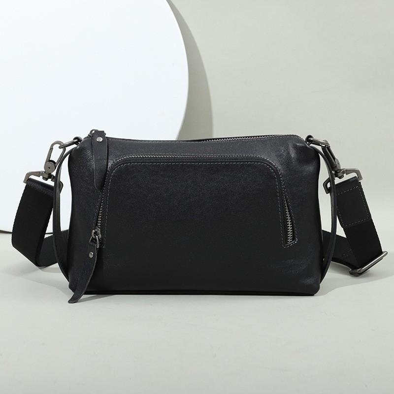 Genuine Leather Crossbody Bag Men Fashionable Casual Single Shoulder Pillow Waterproof Trendy Men s High-end Feeling