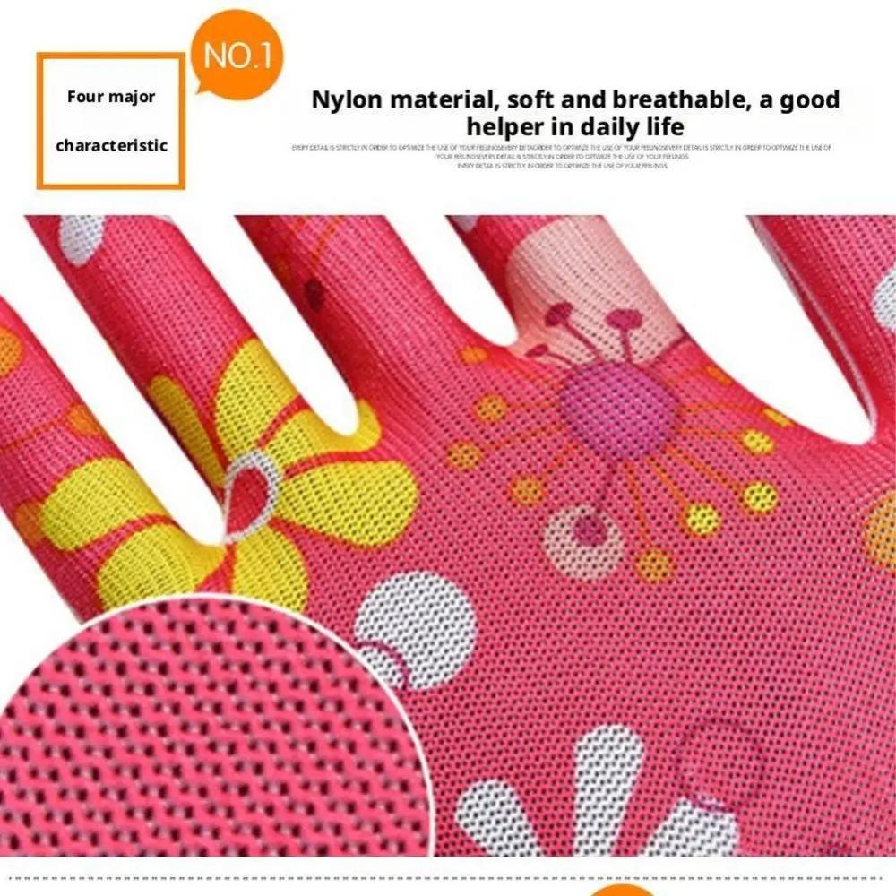 12 par Tynne sommerhansker i nylon med blomstermønster uten lim Beskyttelse Teplukking Pustende hansker