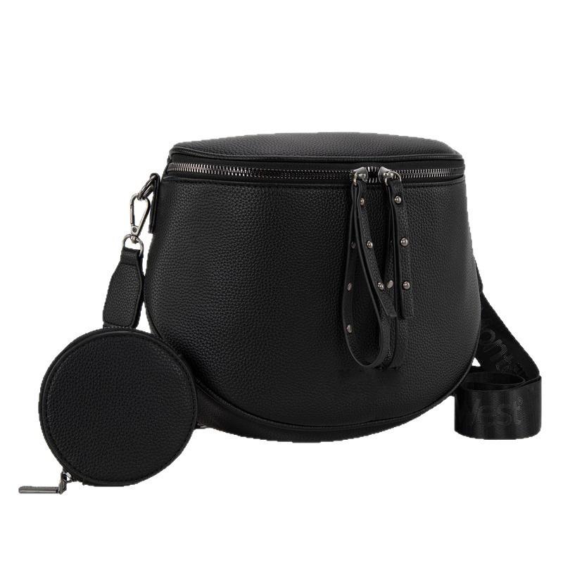 Leather women's bag large capacity saddle bag casual trend versatile cowhide shoulder messenger bag bucket bag first layer cowhide