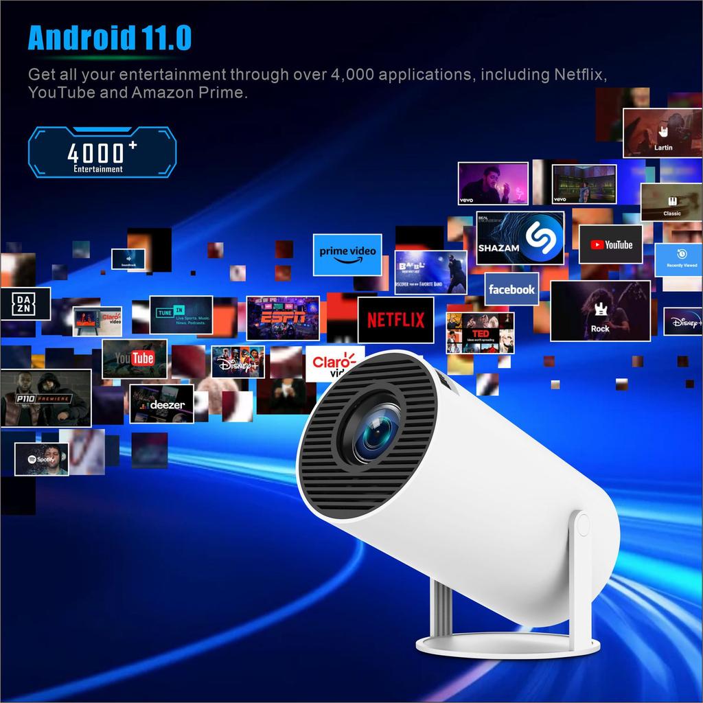 4K MINI Projector TV Home Theater HD True 1080P WIFI Portable Projectors Cinema Android IOS For Mobile Phone