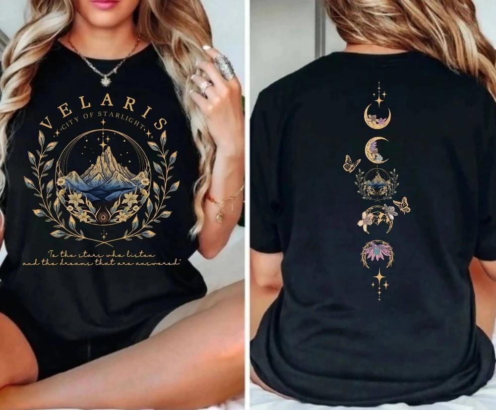 Acotar Graphic T Shirt for Women Casual Loose Oversized Tee Harajuku Anime Print Top Daily Streetwear Fashion Travel Clothing