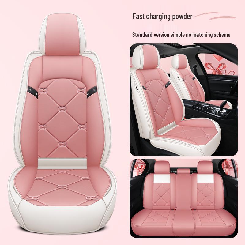 New All-Season Full Leather Cartoon Car Seat Cushion Cover