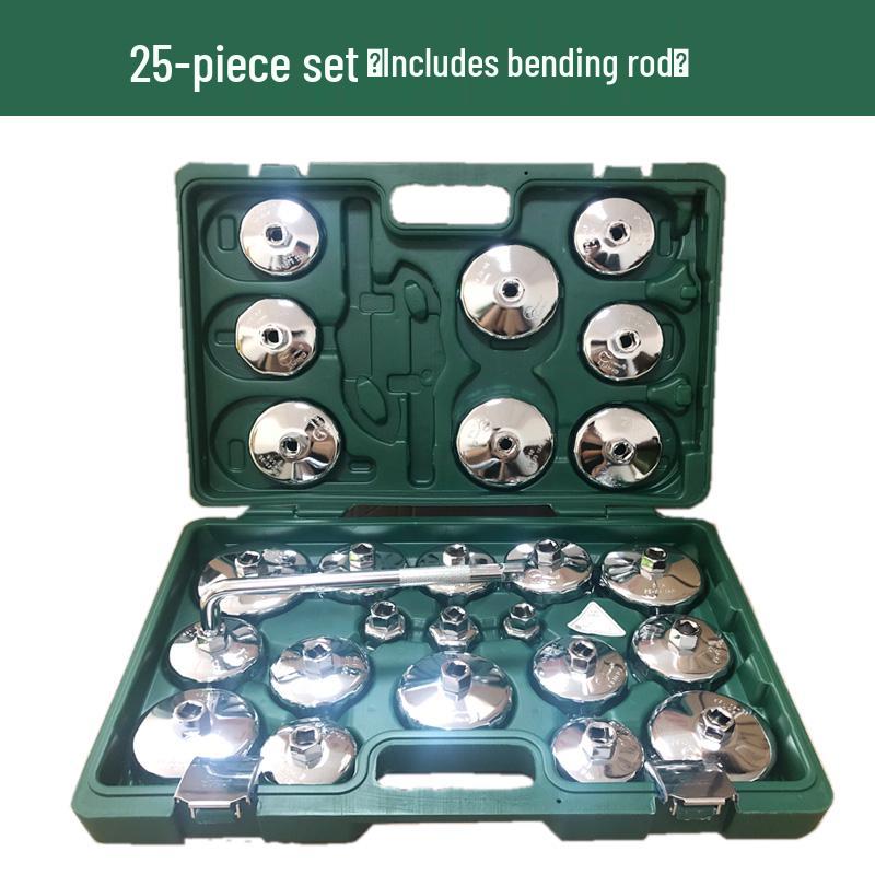 Steel Engine Oil Filter Wrench Set - Cap Style Auto Maintenance Tool
