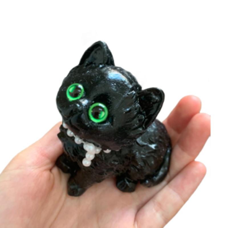Schattige Squishy Zwarte Kat Knijpspeeltje Cartoon Decompressie Kat Speelgoed Zacht Gelei Gevoel Knijpspeeltje Kerst Anti-Angst Cadeaus Knijpspeeltjes