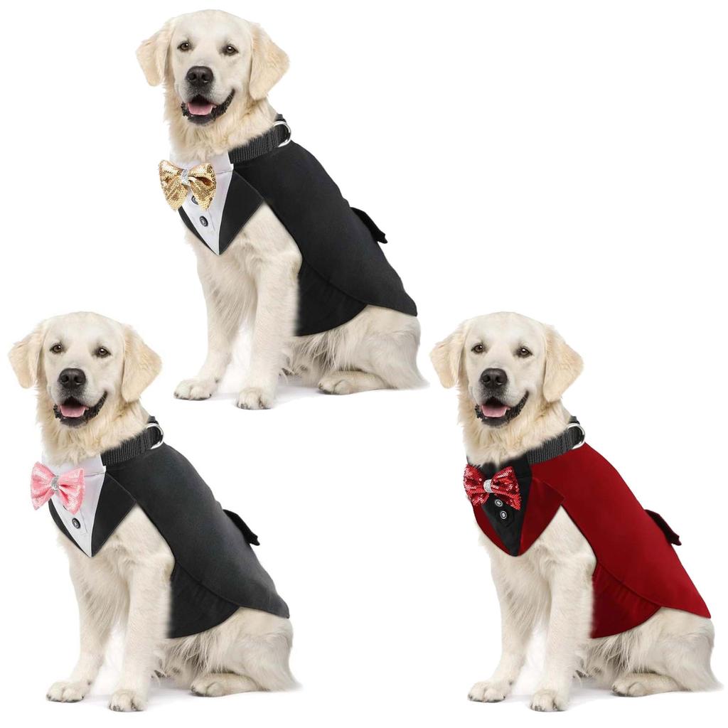 1set Haustier-Smoking-Hundehochzeits-Outfit Bequeme Haustierkleidung Halloween-Kleid für Hochzeiten und Partys