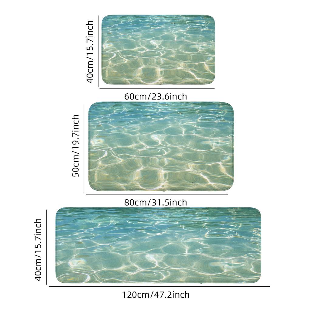 1 Stück Willkommens-Fußmatte im Strandstil - waschbar, Eingangsmatte mit Strand- und Ozean-Designmatte, geeignet für Heimdekorations-Teppich