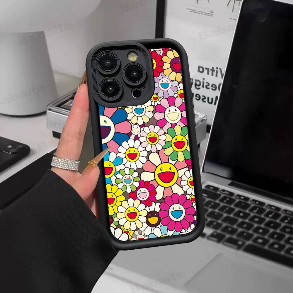 T-Takashi M-Murakami Phone Case For IPhone 17 16 15 14 13 12 11 Pro Max Anti Drop Soft Cover