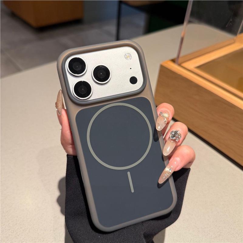 

Magnetic Dual-Color Liquid Silicone Case for iPhone 17/16 Pro Max, Jelly Design, Drop-Proof, Hard Shell iPhone 15