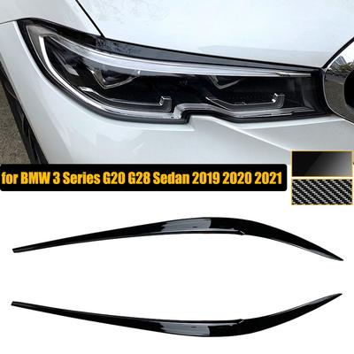 BMW 3 Serisi Için göz kapakları G20 G28 320i 325i 330i Ön Far Kaşları Kapak Etiket Vücut Kiti Araba