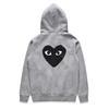 Unisex Trendy Black Heart Print Zipper Cardigan Hoodie