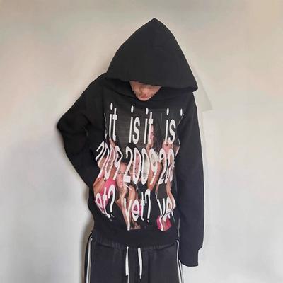 Y2K Retro Gothic Autumn Letter Printed Trendy Loose Fashion Casual Hoodie