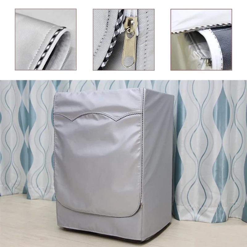 Drum Washing Machine Cover Waterproof Full Shading Sunscreen Roller Dust Proof Cover for Front Load Wash Dryer Protector