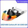 Helmets Visor For Scorpion Exo 1400 Carbon, R1 & EXO 520 Motorcycle Helmet Lens Visor Plating Uv Protection Lens Faceshield