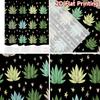 2D FLAT PRINTING 2pcs Curtains (Without Rod) Green Plants and Stars Ramadan Festival Minimalist Curtains Versatile Durable