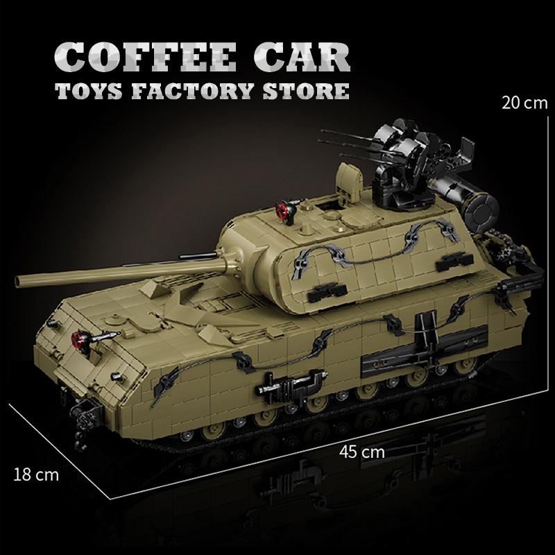 Non-Toxic Ww2 Heavy Tank Building Blocks Toys Armored Car Model Military Panzer 2A8 Moc Bricks Adults Children Kids Christmas Gift Home Decor