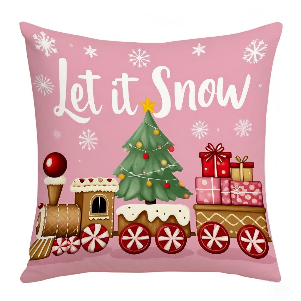 

Рождественский пряничный человечек розовый чехол для подушки с принтом букв праздничное украшение чехол для подушки для дивана в гостиной чехол для подушки 45 * 45 (excluding core)