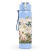 1PC Light Pastel Meadow Wildflower Print 750ml Color Plastic Sports Water Bottle Leakproof Flip Straw Lid Suitable for Sports Office Home Use