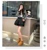 Women's 2025 Black Snow Boots - New Style, Thick Platform Sole, Solid Color, Ankle Length, Fleece-Lined Cotton for Warmth