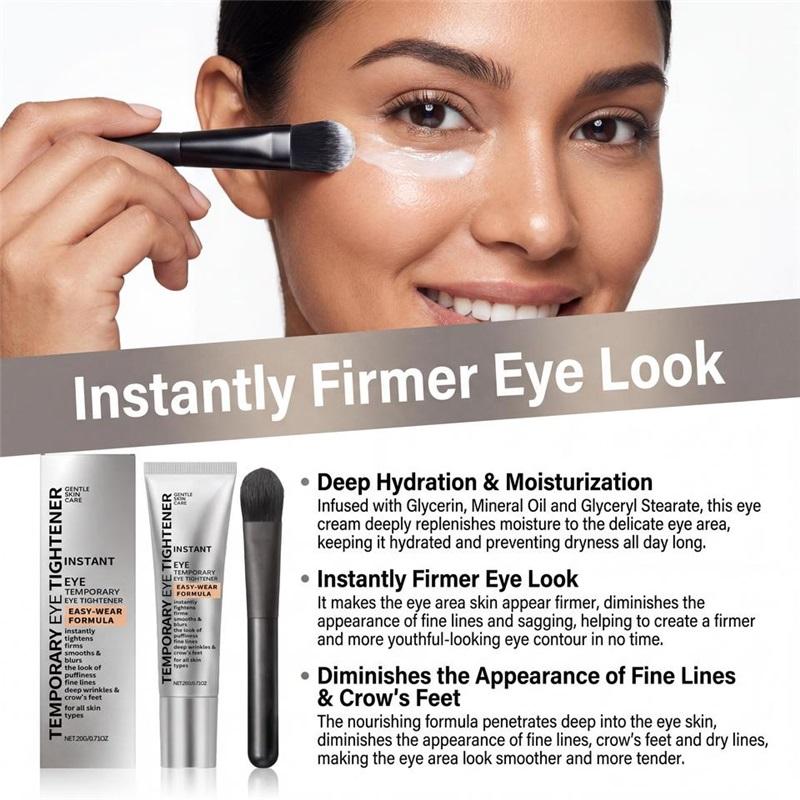 Eye Tightener Cream Instant Remove Eye Fine Lines Eliminate Dark Circles Firm Smoothe Eyes Puffiness Eye Care Cream With Brush