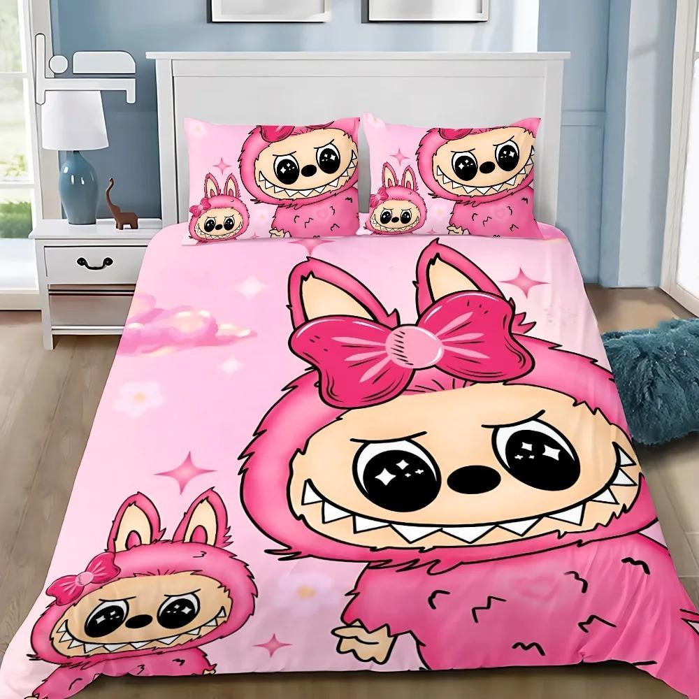 

Милый 3D постельный комплект Labu из 2/3 предметов для спальни, Детский подарок, Подростковый, Взрослый, Микрофибра, Двуспальный, Пододеяльник на молнии, Декор комнаты 140X200cm 2pcs