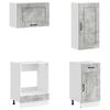 Kitchen Unit KALMAR 8 Pcs Concrete Grey Engineered Wood