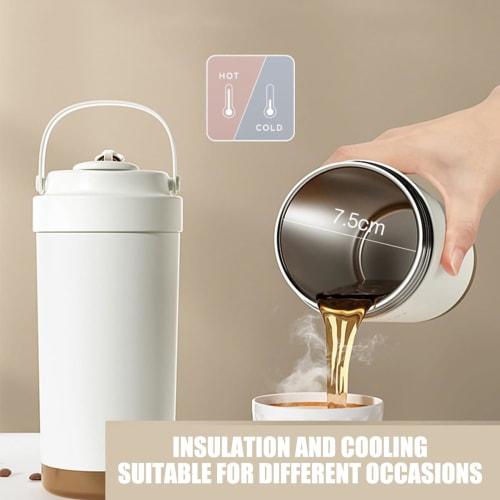 Yavoluy Ceramic Tumbler with Straw and Lid, Large Capacity 500ml/750ml, Vacuum Insulated, Keeps Drinks Hot or Cold, Stylish for Milk, Coffee, and Soy