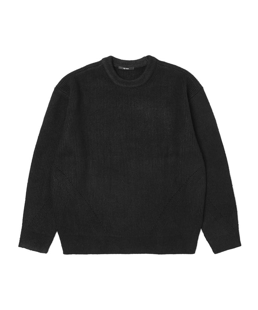 ADHOC Unisex Semi-Oversized Pullover Knit (Black) (Hzalk81-39)