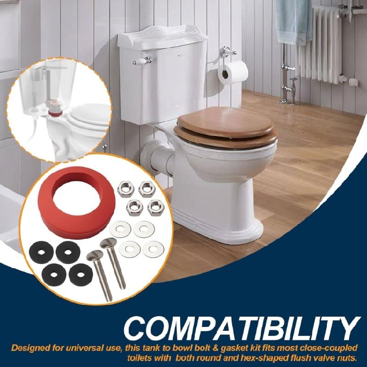 Toilet Tanks Fastener Kits With Rubber Gaskets Rustproof Stainless Steel Bolts For Secure Toilet Tanks To Bowl Repair Kits