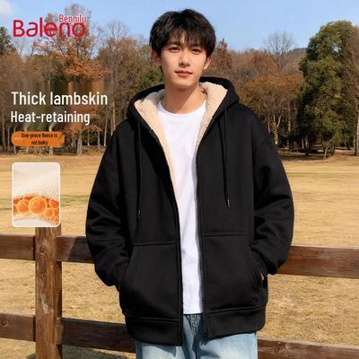 Baleno Men's Plush Lamb Fleece Lined Hooded Jacket