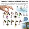 10Pcs Rotary Spinner Lure Kit Metal Composite Durable And Attractive For Freshwater Saltwater Fishing