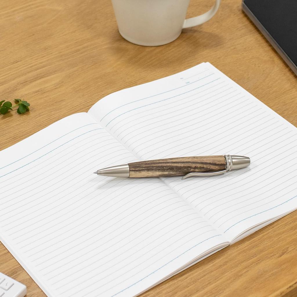 Luminio Wooden Ballpoint Thick Made in Japan with Fine with Jetstream Refills Pen, Jetstream, Barrel, Wood, 0.5mm [Compatible (SXR) 0.38-1.0mm] (Black