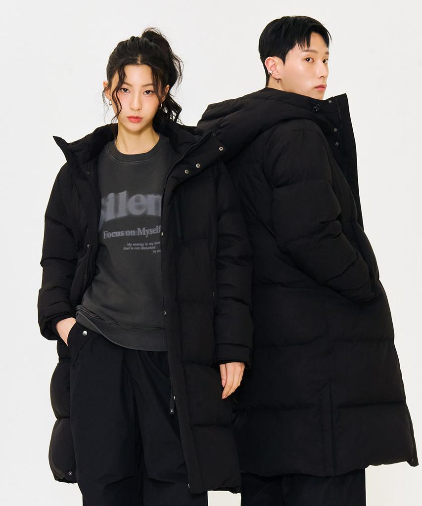 Chasecult Unisex Hooded Long Puffer Jumper - Black