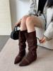 2025 New Tall Pointed Flat Boots Fashion Women's Boots