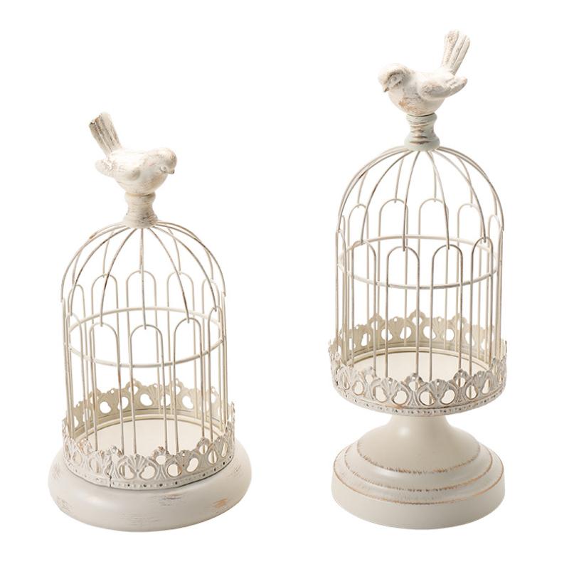 Simple Retro Metal Candle Holder Wrought Iron Bird Cage Ornaments Soft Decorations Romantic Candle Light Dinner Props