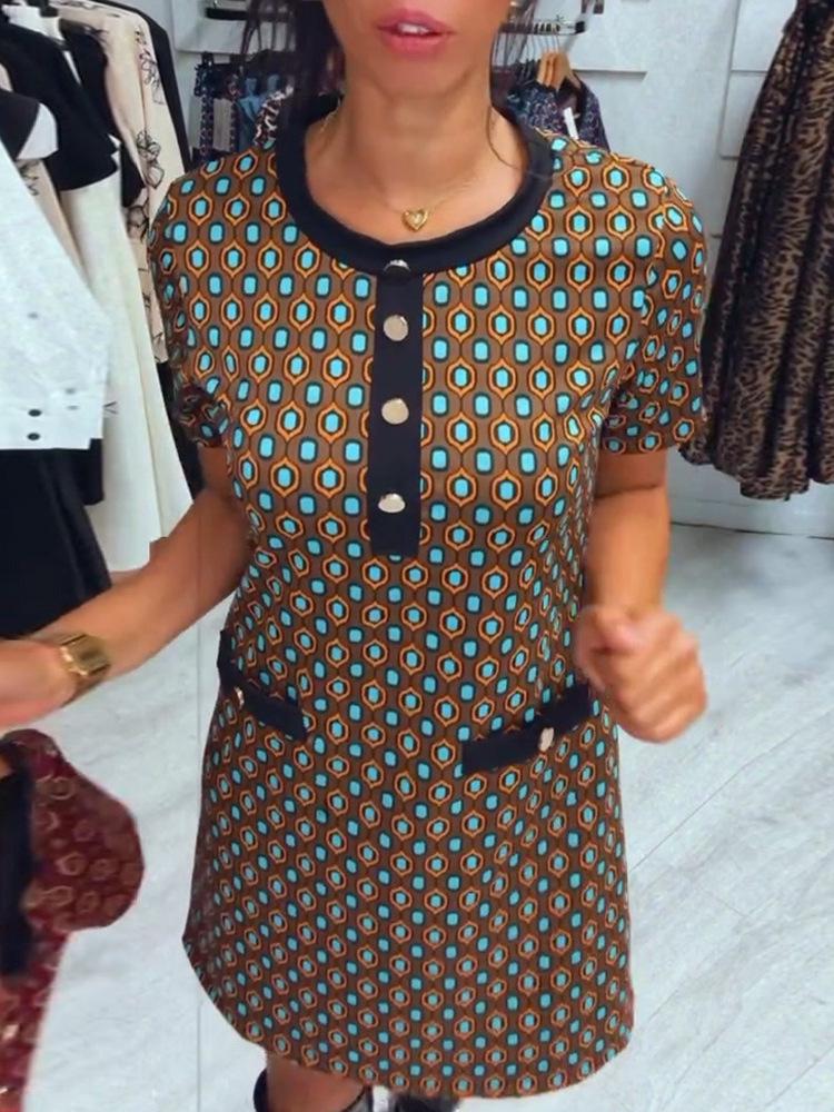 European & American Elegant Polka Dot Print Dress for Women - 2024 Autumn/Winter Collection